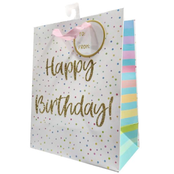 Gift Bag Colorful Dots Birthday XL 33*45*12.7CM