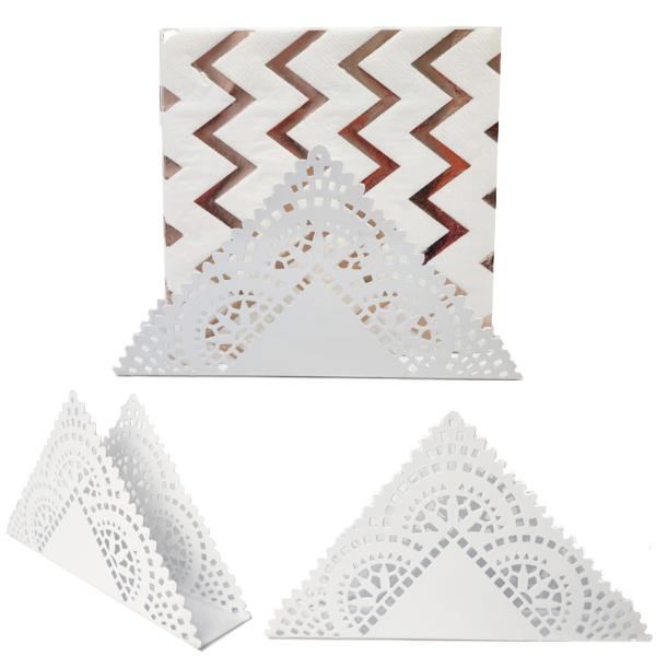 Metal Lace Napkin Holder - 19.6cm x 4cm x 11.5cm