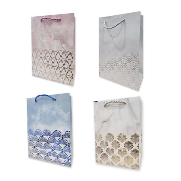 Glitter Seashells Glitter Gift Bag - 18cm x 23.5cm x 8cm