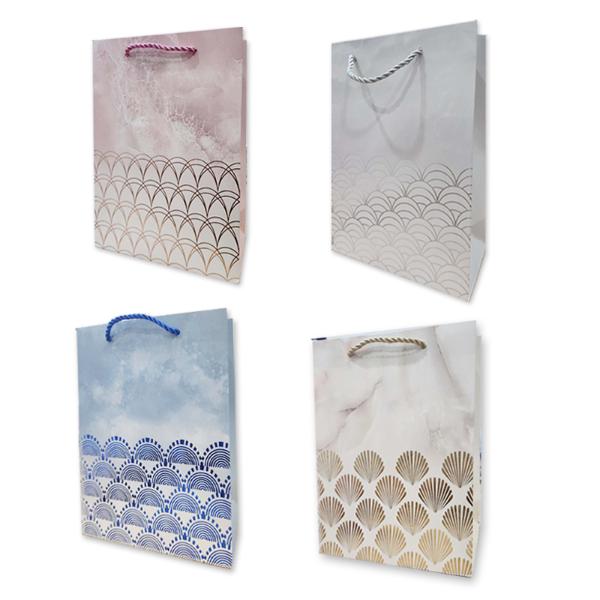Glitter Seashells Glitter Gift Bag - 26cm x 32cm x 10cm