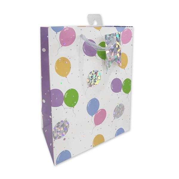 Gold Stamp Balloons Gift Bag - 33cm x 45cm x 12.7cm