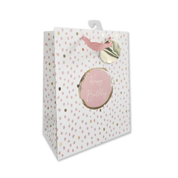 Gold Stamp Birthday Gift Bag - 26cm x 32cm x 10cm