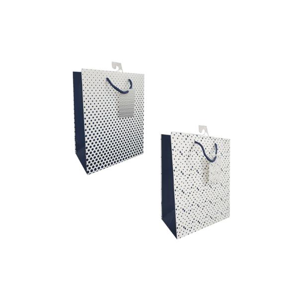 Blue Patterns Blue Gift Bag - 11.1cm x 13.7cm x 6.2cm