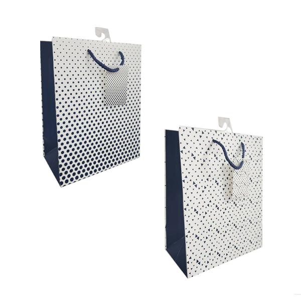 Blue Patterns Blue Gift Bag - 18cm x 23cm x 10cm