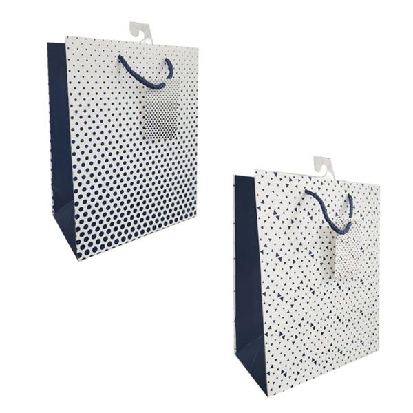 Blue Patterns Blue Gift Bag - 26cm x 32cm x 10cm