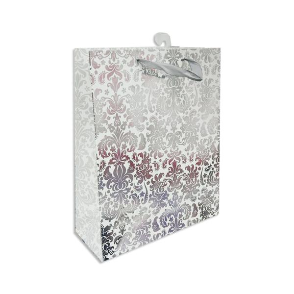 Silver Pattern Gift Bag - 26cm x 32cm x 10cm