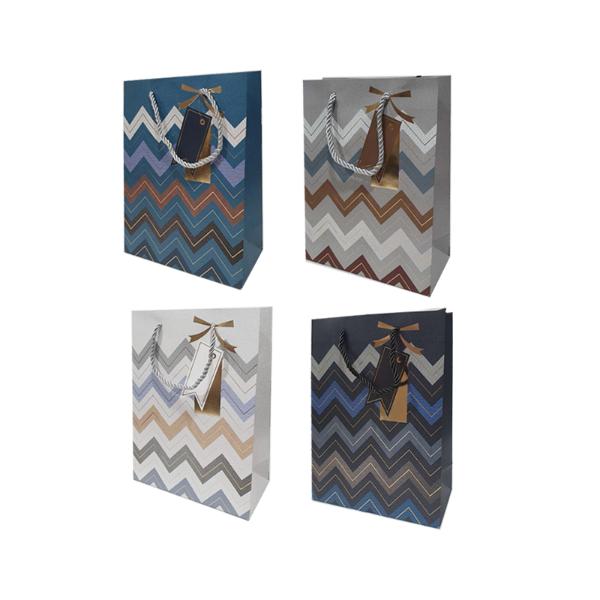 Assorted Wavy Gift Bag - 18cm x 23.5cm x 8cm