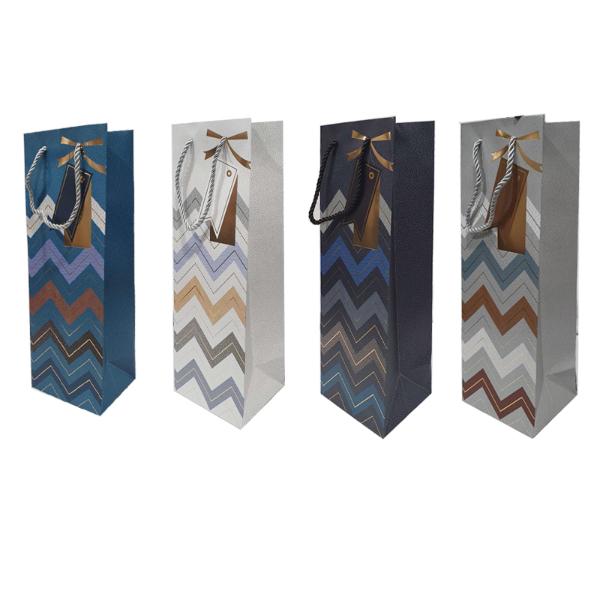 Wavy Bottle Gift Bag - 35cm x 12cm x 10cm