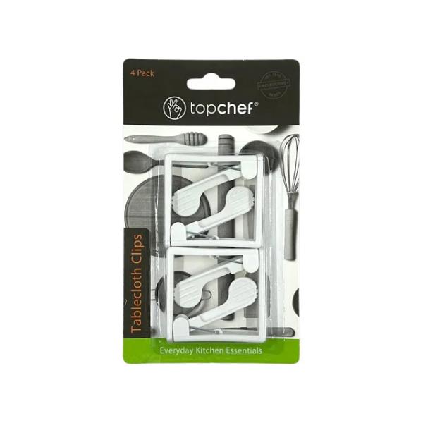4 Pack White Tablecloth Clips - 5.5cm x 6cm