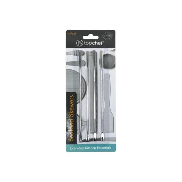 4 Pack Stainless Steel Matt Seafood Skewers