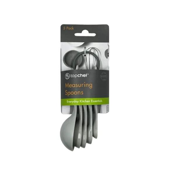 5 Pack Grey Measuring Spoons Set