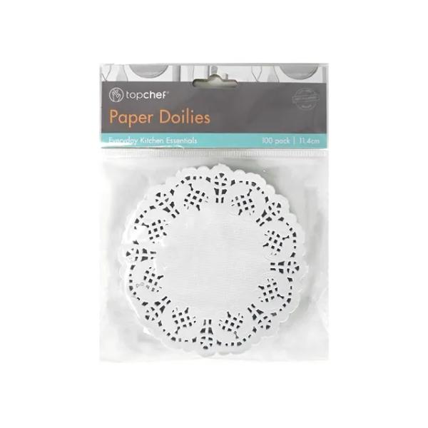 100 Pack White Paper Doilies - 11.4cm