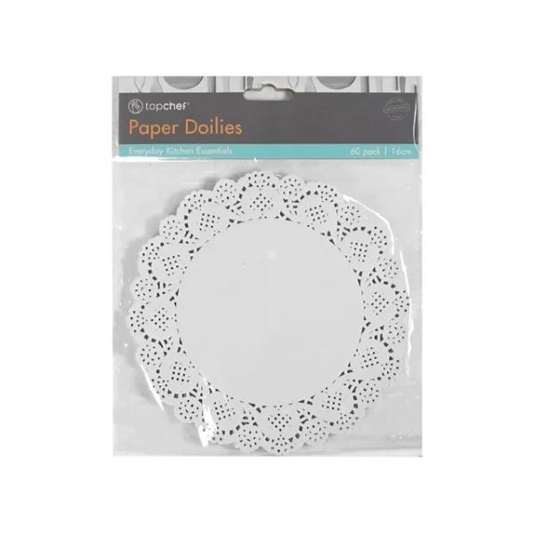 60 Pack Round Paper Doilies - 16cm
