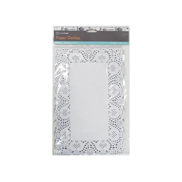 30 Pack White Medium Assorted Paper Doilies