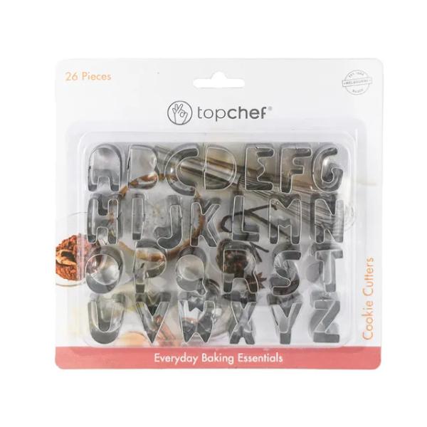 26 Pack Alphabet Cookie Pastry Cutter - 2.5cm