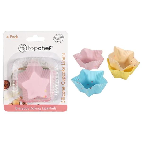 4 Pack Silicone Cupcake Patties - 6.5cm x 6.5cm x 3cm
