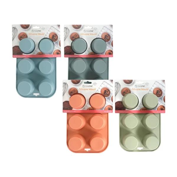6 Silicone Muffin Mini Tray - 24cm x 16cm x 3.5cm
