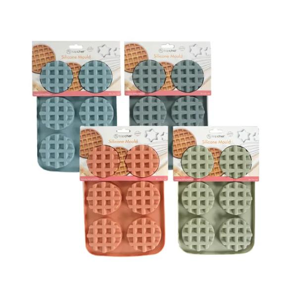 6 Silicone Waffle Mould - 25.5cm x 18cm x 1cm