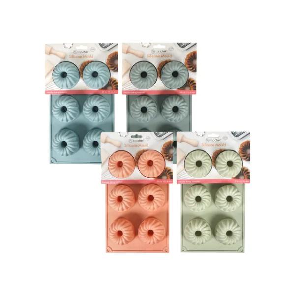 6 Silicone Mini Bundt Mould - 29.5cm x 17.5cm x 4cm