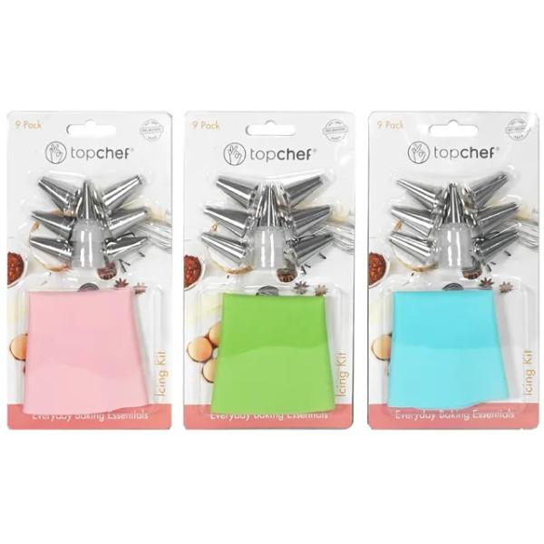 9 Pack Stainless Steel Icing Kit