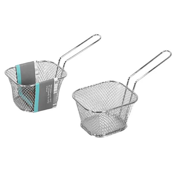 Silver Mini Chip Serving Basket - 10.5cm x 8.3cm x 6.3cm