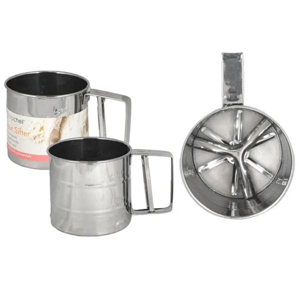 2 Pack Silver Flour Sifter - 10cm x 9cm