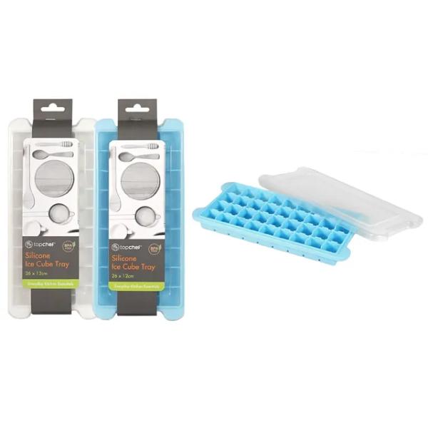 Silicone Ice Cube Tray With Lid - 26cm x 12cm