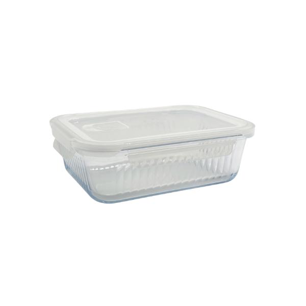 Rectangle Borosilicate Glass Container With Lid - 1520ml