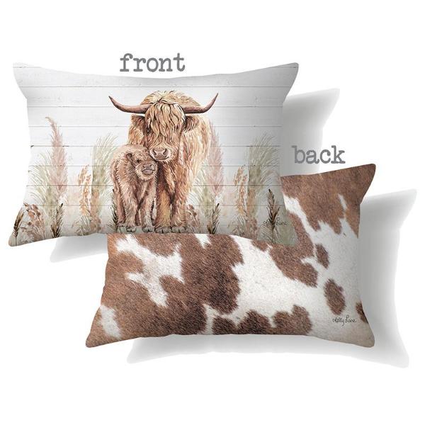 Kelly Lane Highland Cow Design Cushion - 30cm x 50cm