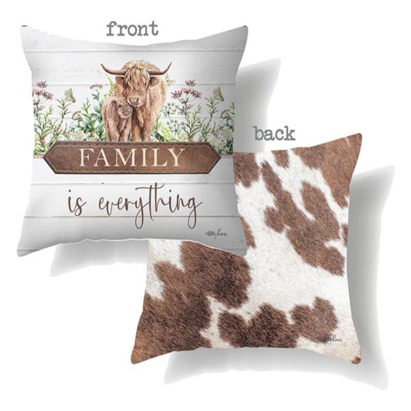 Kelly Lane Highland Cow Design Cushion - 45cm x 45cm