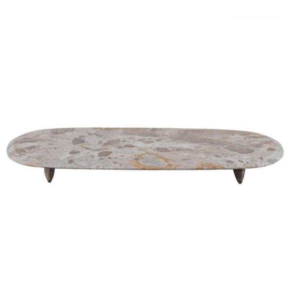 Xena Marble Footed Tray - 50cm x 18cm