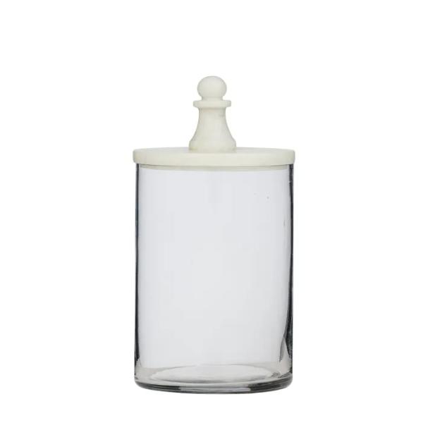 White Talia Marble Jar - 10cm x 15cm