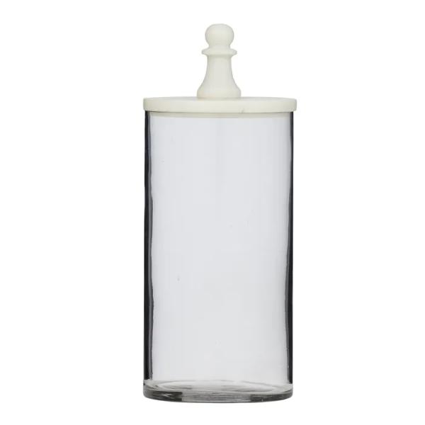 White Talia Marble Jar - 10cm x 20cm