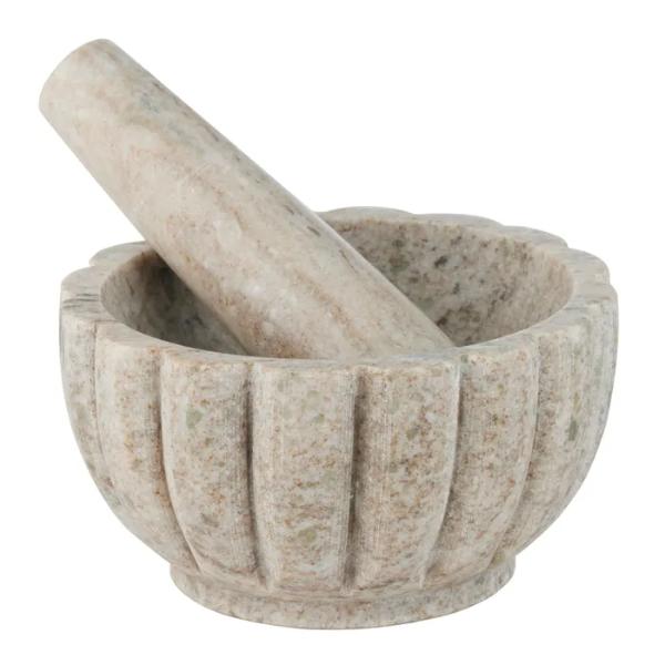 Rae Marble Mortar & Pestle - 12.5cm x 7.5cm