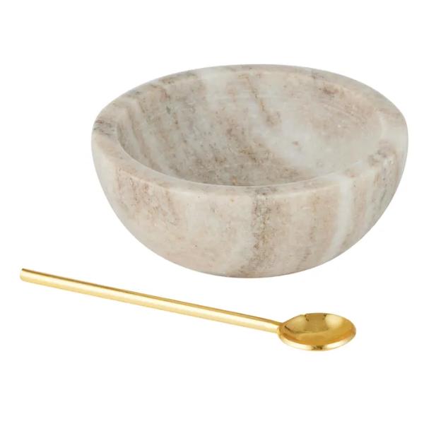 2 Pack Neo Marble Beige Bowl Set - 10cm x 4cm