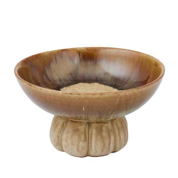 Mia Ceramic Toffee Foot Bowl - 21.5cm x 11.5cm