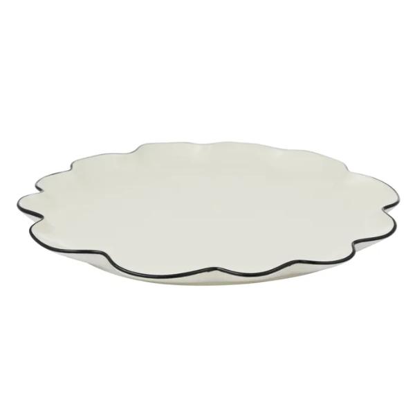 Ivory & Black Winslow Ceramic Plate - 35cm x 2cm