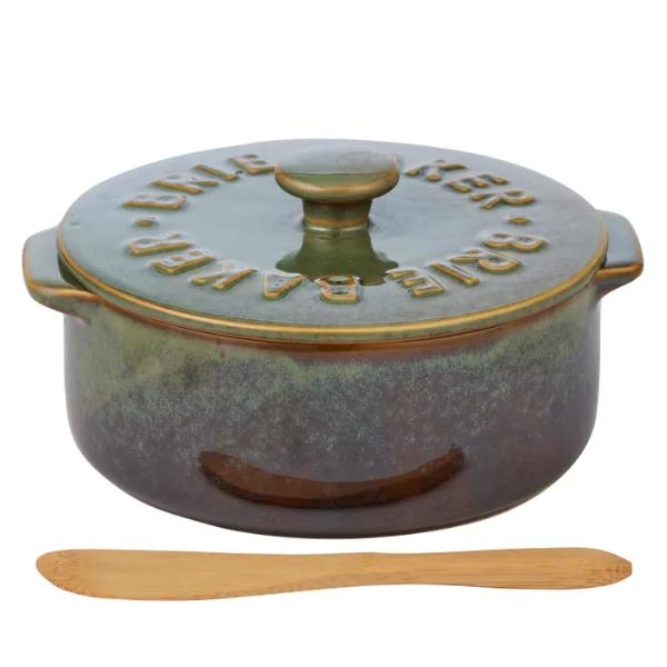 Loire Cer Brie Olive Baker - 13.5cm x 16cm x 7.5cm