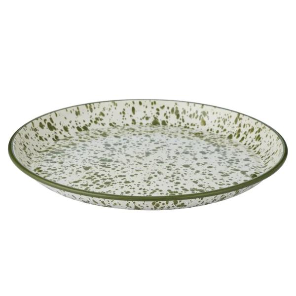 Olive Scout Round Enamel Tray - 34cm x 3cm