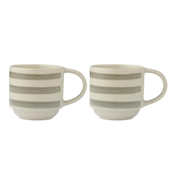 2 Pack Homey Olive Ceramic Travel Soup Mug - 9cm x 9cm