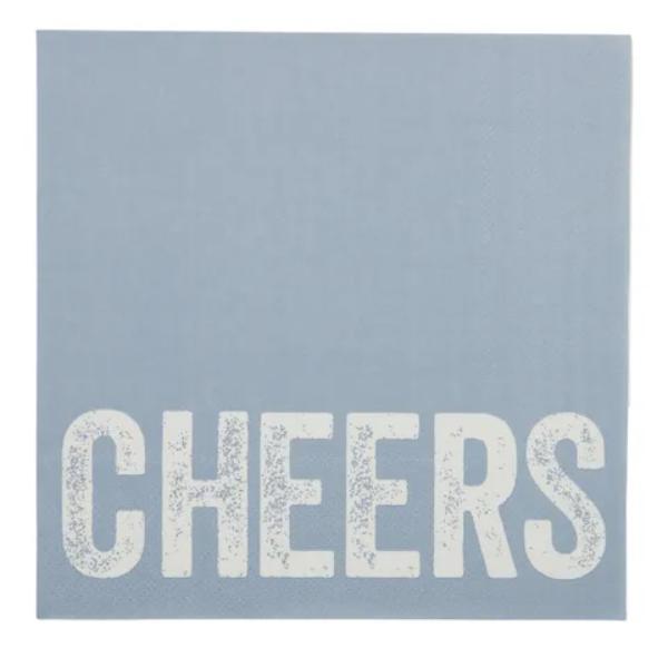 20 Pack Blue Cheers 3 Ply Napkin - 33cm