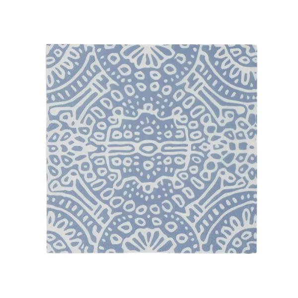 20 Pack Blue & White Baroque 3 Ply Napkins - 33cm