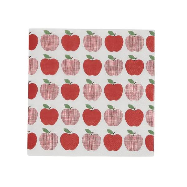 20 Pack Red 3 Ply Apples Napkins - 33cm