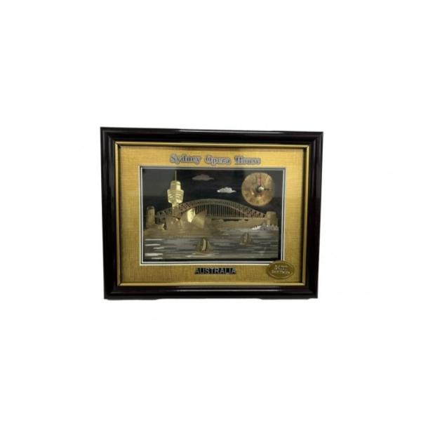 3D Black & Gold Frame Clock