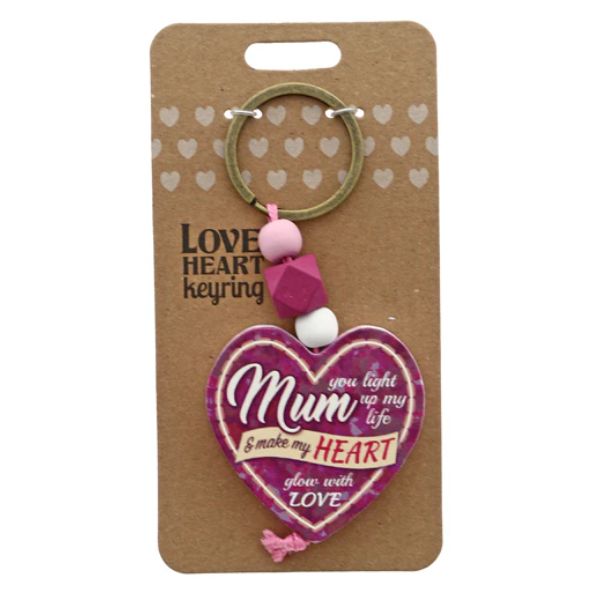Love Heart Mum Keyring