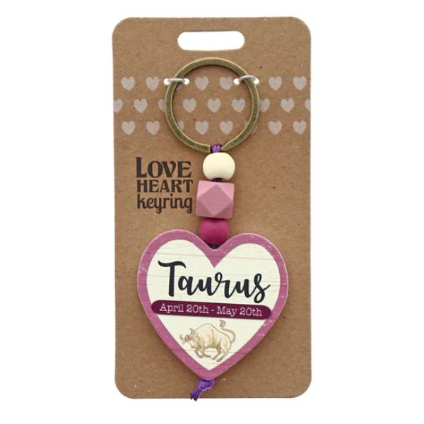 Love Heart Taurus Keyring
