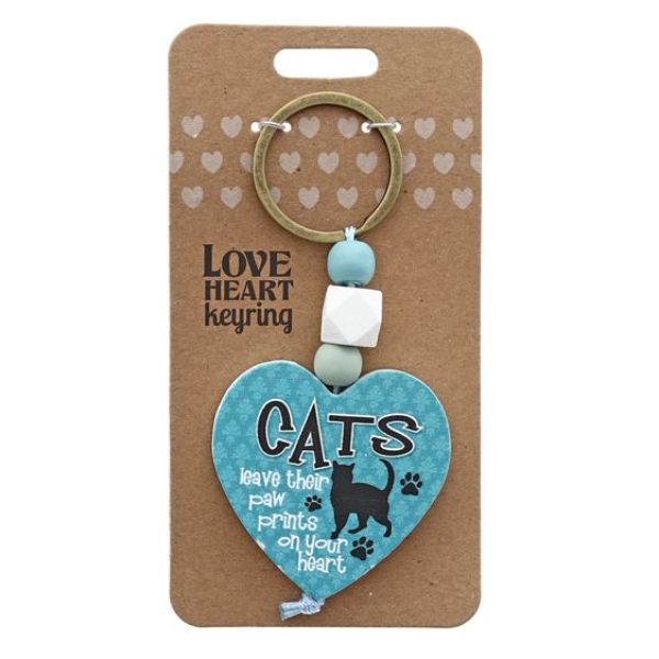 Cats Heart Keyring
