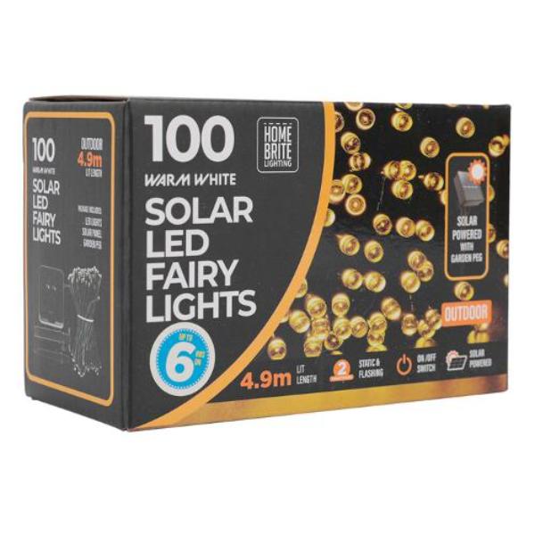 100 Pack Warm White Solar Light