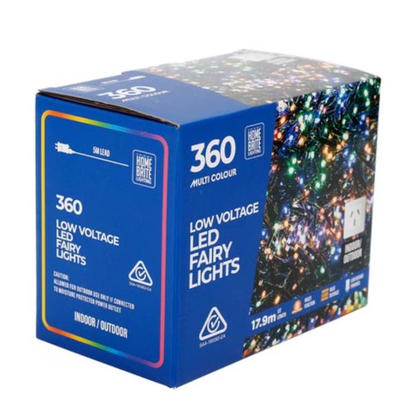 360 Multi Colour Low Voltage Led Fairy Lights - 17.9m
