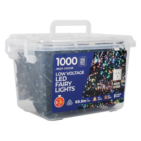1000 Multi Colour Low Voltage Led Fairy Lights - 69.9m